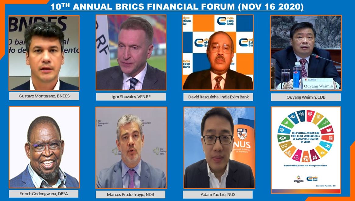 Exim Bank of India Announces the Winner of the BRICS Economic Research Award 2020 during the 10th BRICS Financial Forum